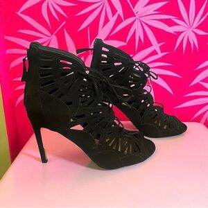NWOT New York & Company Black Caged Heels Size: 7